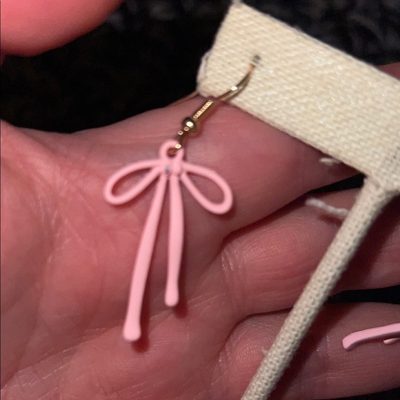 Pink Bow Earrings - Picture 3 of 4